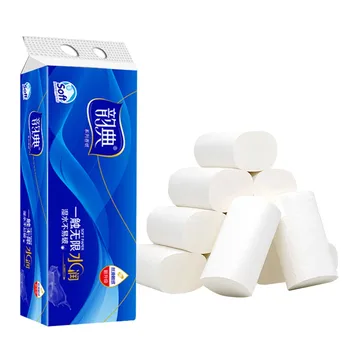 

QIC Strong Soft 4-Ply Toilet Paper Roll Giant Skin-Friendly Wc Papier Original Wood Pulp Toilet Tissues Papier Toilette