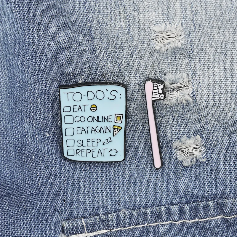 

New fashion cartoon accessories notepad toothbrush brooch enamel pin mini badge clothes bag accessories FXM