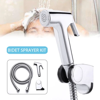 

Handheld Toilet Bidet Sprayer ABS Plastic Hand Bidet Faucet for Bathroom Hand Sprayer Shower Head With Hose + Wall Bracket