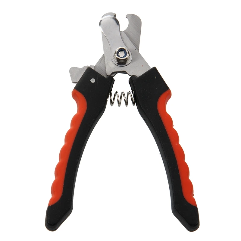 Stainless steel nail clipper file for pet dogs red black small size