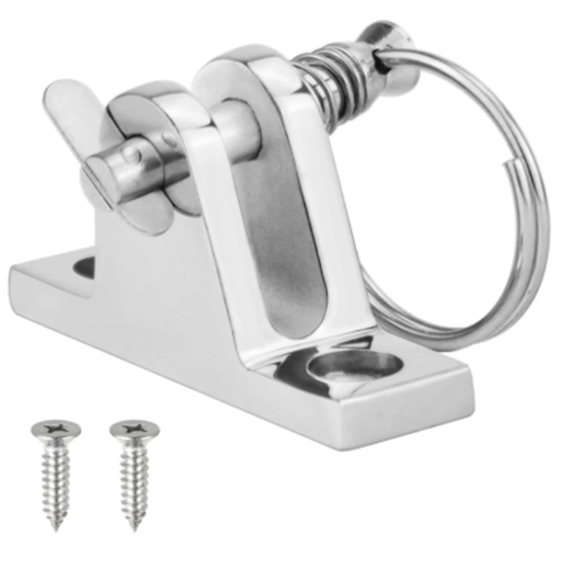 4Pack 316 Stainless Steel Bimini Top Hardware Deck Hinges for Boat Cover Bimini Top Deck Hinge with Quick Release Pin