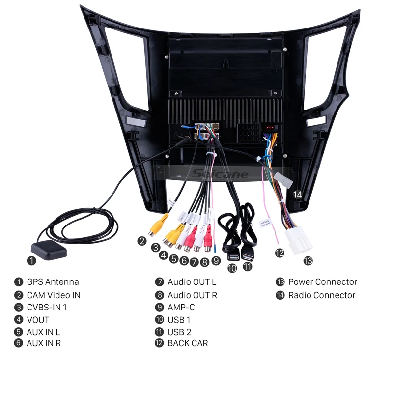 Seicane 9.7 inch Car Head Unit Player Android 9.1 For 2010- Subaru Outback GPS Navigation Support Carplay OBDII Mirror link