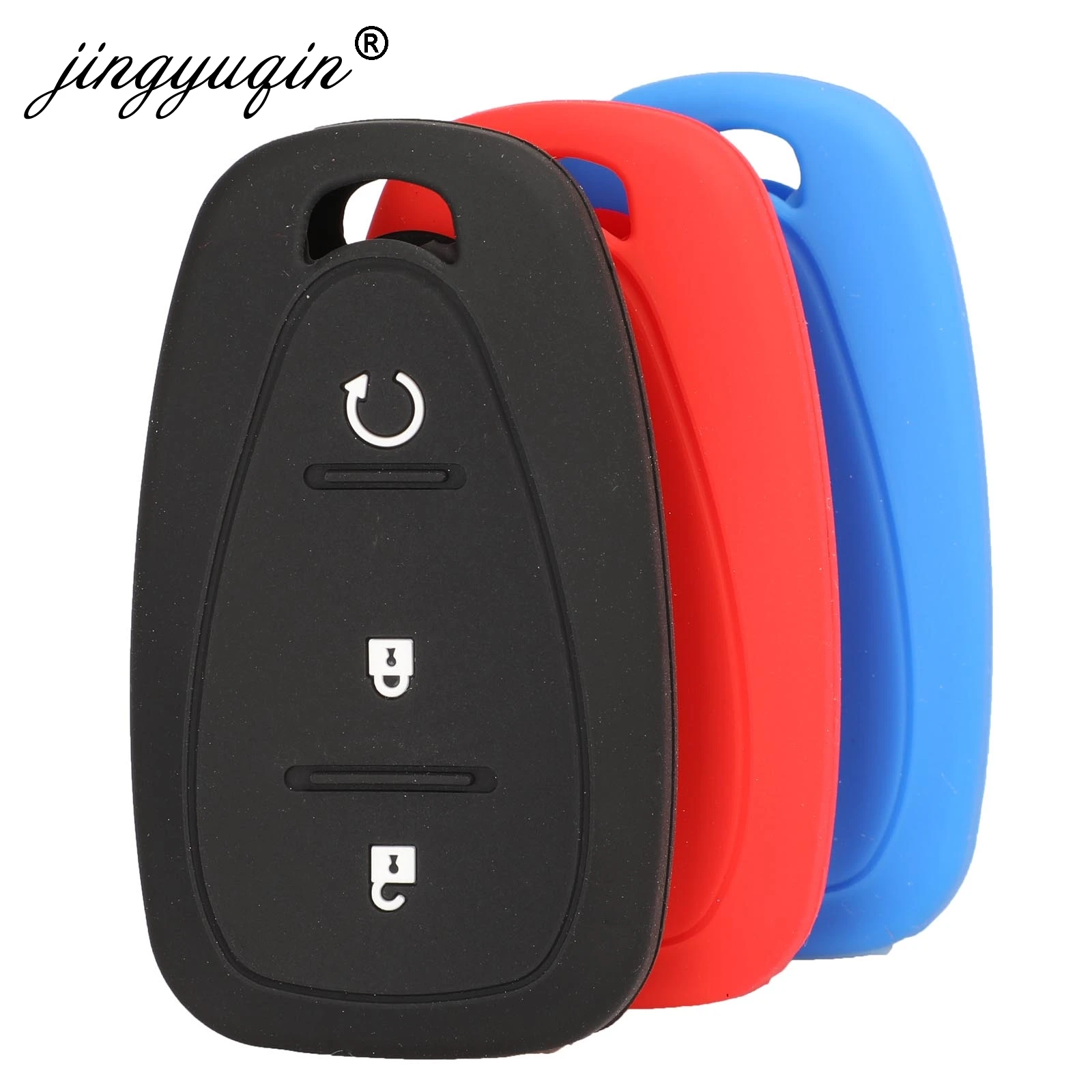 

jingyuqin 3 Button For Chevrolet Spark Equinox Cruze Trax Malibu Verano Traverse Silicone Remote Key Case Cover Skin Holder