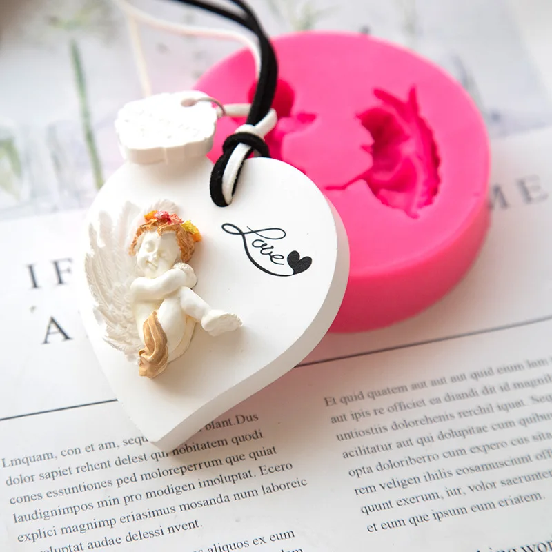 Silicone Mold DIY Aromatherapy Plaster Moulds Silicone Mold little Angel Car aromatherapy