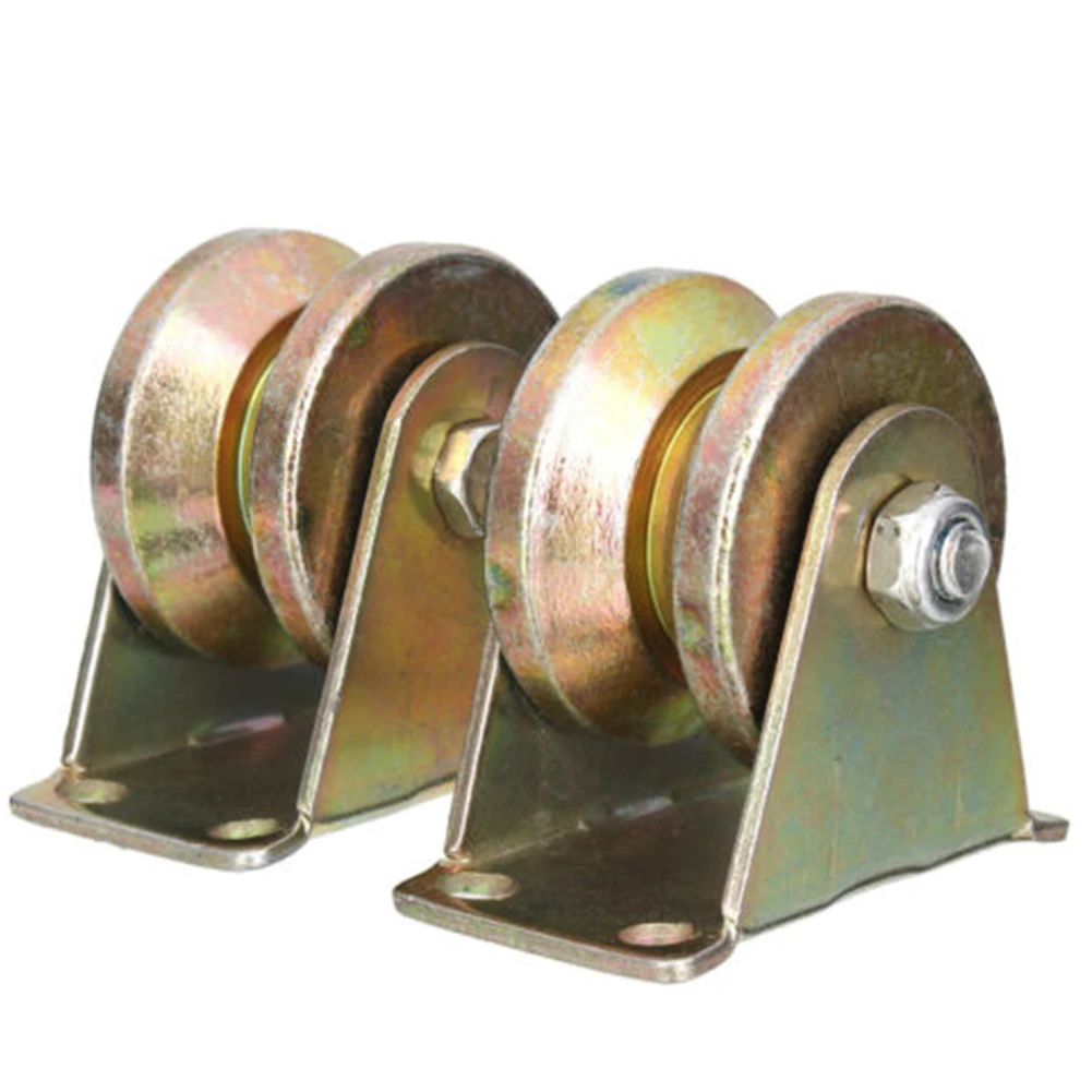 

2PCS Sliding Gate Roller Wear Resistant Portable Steel Replacement Durable With Bracket Wheel Track Rail V Type Mini Accessories