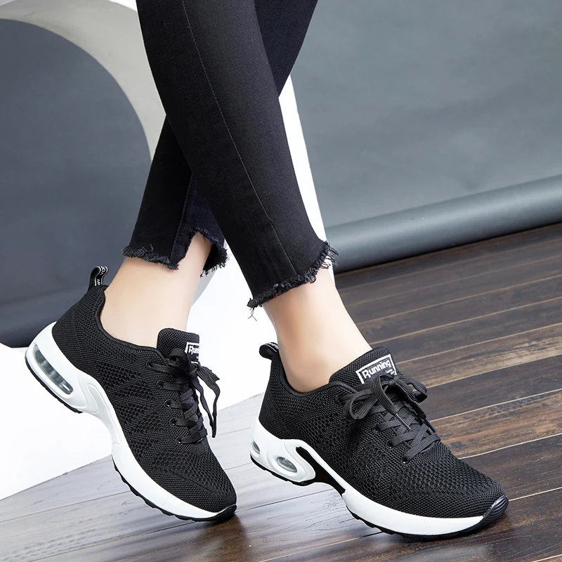 Tenis feminino Для женщин теннисные туфли Tenis Para Mujer; кроссовки на воздушной подушке черная износостойкая Фитнес Спортивная Уличная обувь