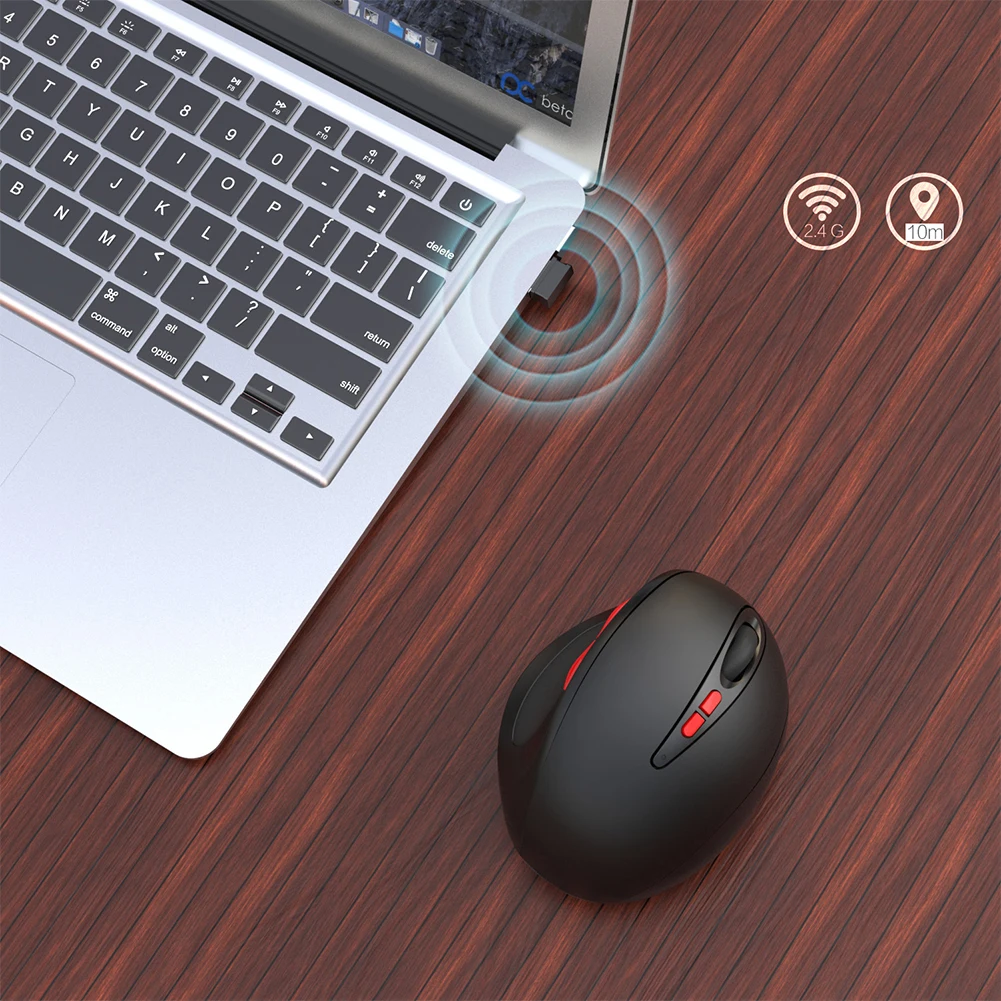 Эргономичная Вертикальная офисная Чувствительная usb-приемник с питанием от аккумулятора, точная оптическая беспроводная мышь 2,4 ГГц, Портативная Домашняя Мышь ABS