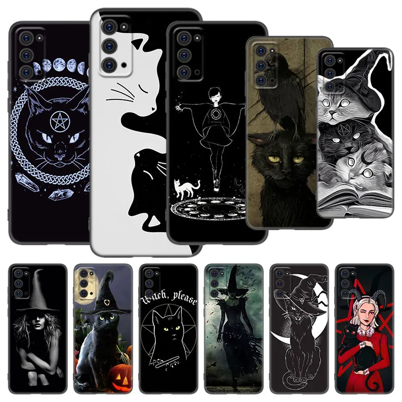 Witch and Cat Case For Samsung Galaxy M11 M12 M21 M51 M52 M32 5G M30 M31 S Note 10 Lite 20 Ultra J2 J6 J8 2018 J4 Plus Cover |