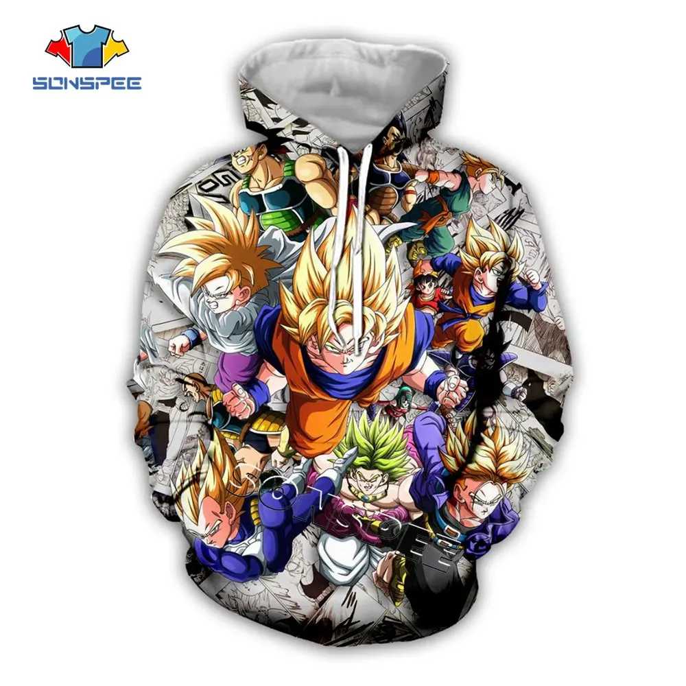 SONSPEE Anime Dragon Ball Super Saiyan 3D Print Hoodies Women Pullover Hooded Sweatshirt Fashion Men's Streetwear Hoody Clothing SONSPEE Anime Dragon Ball Super Saiyan 3D Print Hoodies Women Pullover Hooded Sweatshirt Fashion Men's Streetwear Hoody Clothing