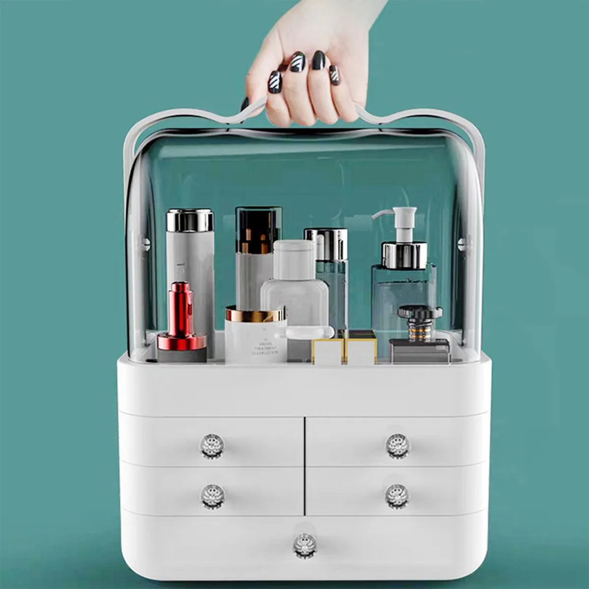 

Makeup Drawer Organizer Box Cosmetic Storage Box Jewelry Nail Polish Makeup Container Desktop Sundries Dustproof Storage Box