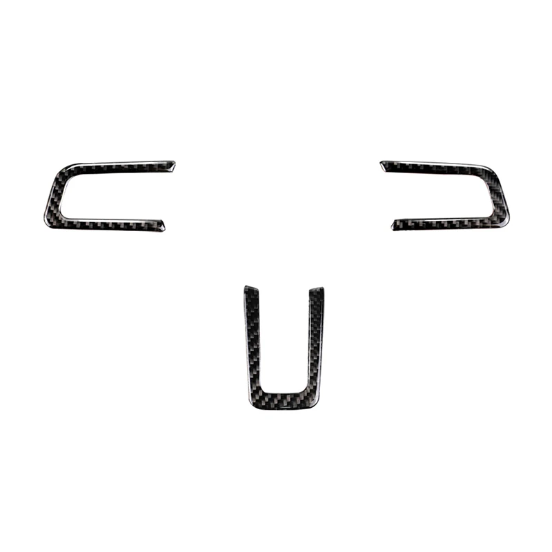 

new black Carbon Fiber Steering Wheel Decorative Cover Stickers For Ford Mustang 2015-2017