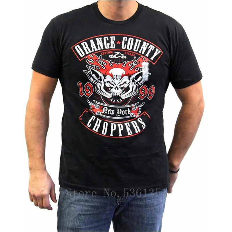 Short Sleeve Men's Personalized Zomer Vintage Orange ! County Choppers Mens Pipeskull Cool T-Shirt Tee Anti-Wrinkle O-Neck |