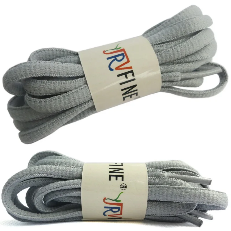 06 Light Gray YJRVFINE Брендовые спортивные овальные шнурки для обуви для кроссовок полукруглые ботильоны без шнурков шнурки 57 цветов 1 пара - Цвет: 06 Light Gray