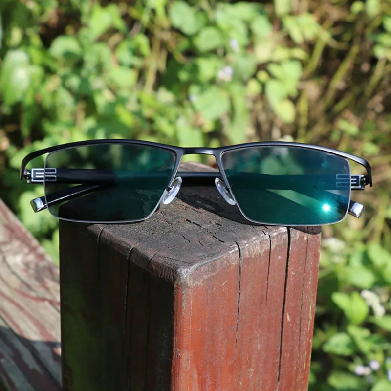 Fashion neutral reading glasses multi-focus progressive reading glasses transition sun optical color changing glasses