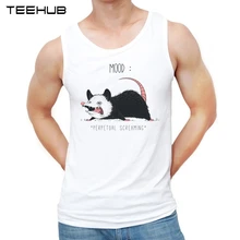 Teehub Модные мужские майки с принтом Mood Possum Забавный Повседневный жилет без рукавов с круглым вырезом Мужская футболка