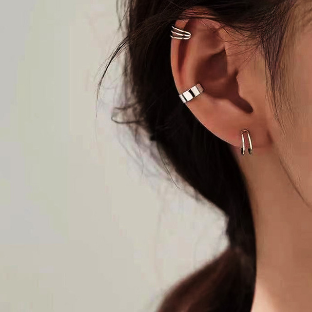 Fashion Gold Star Leaves Non-Piercing Ear Clip Earrings For Women Simple Fake Cartilage Ear Cuff Jewelry Clip Accessories