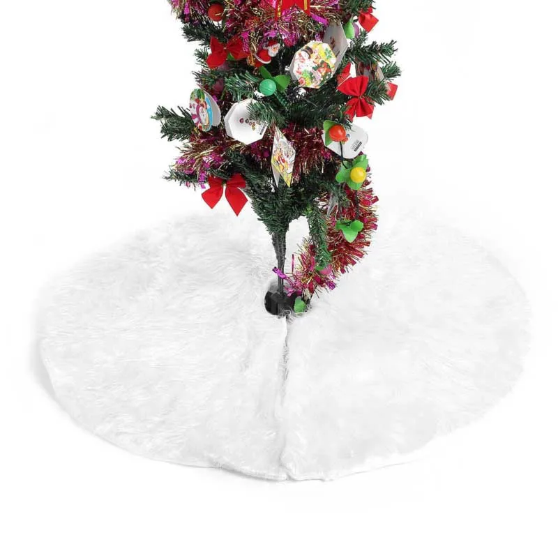 90cm Long Snow Christmas Tree Skirt Base Floor Mat Cover Party Decor Soft Floor Mat For Home Diy Tools Parts