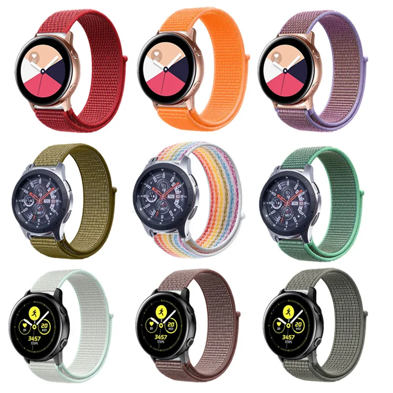 

20mm 22mm Sport Nylon Loop for Samsung Gear S2 S3 Galaxy Watch Active 42mm 46mm Watchband for Huawei Watch2 gt Huami amazfit bip