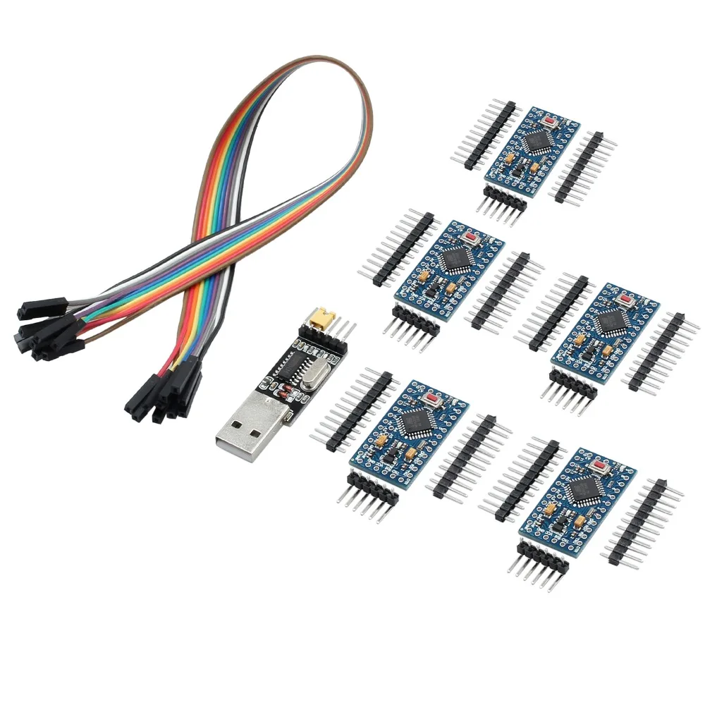 Proster 5 шт. для Arduino Pro Mini 5V 16 МГц совестимая плата CH340G USB в последовательный адаптер