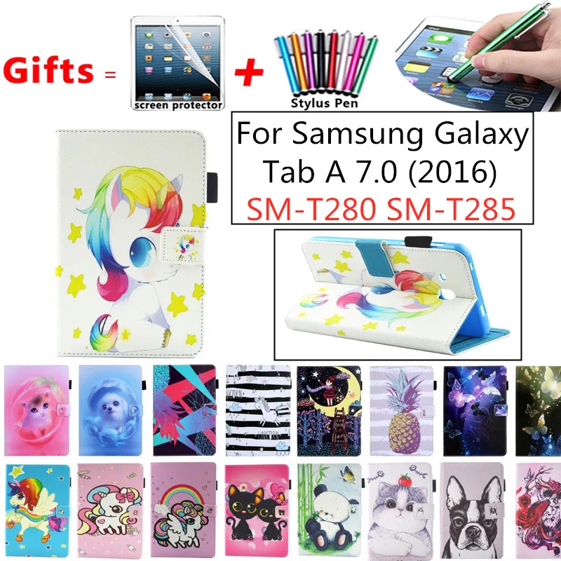 Новый чехол Tab A6 7 0 для Samsung Galaxy A T280 T285 с откидной крышкой и модным рисунком