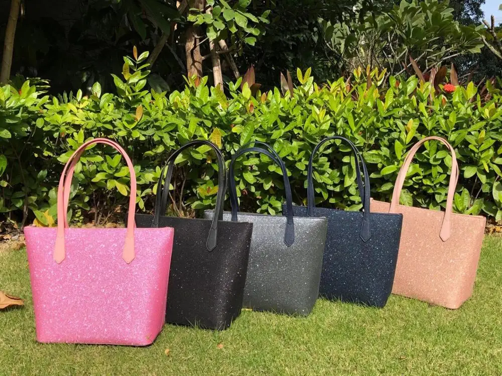 

2020 new fashion simple large capacity shopping bag star women's single shoulder glitter handbag