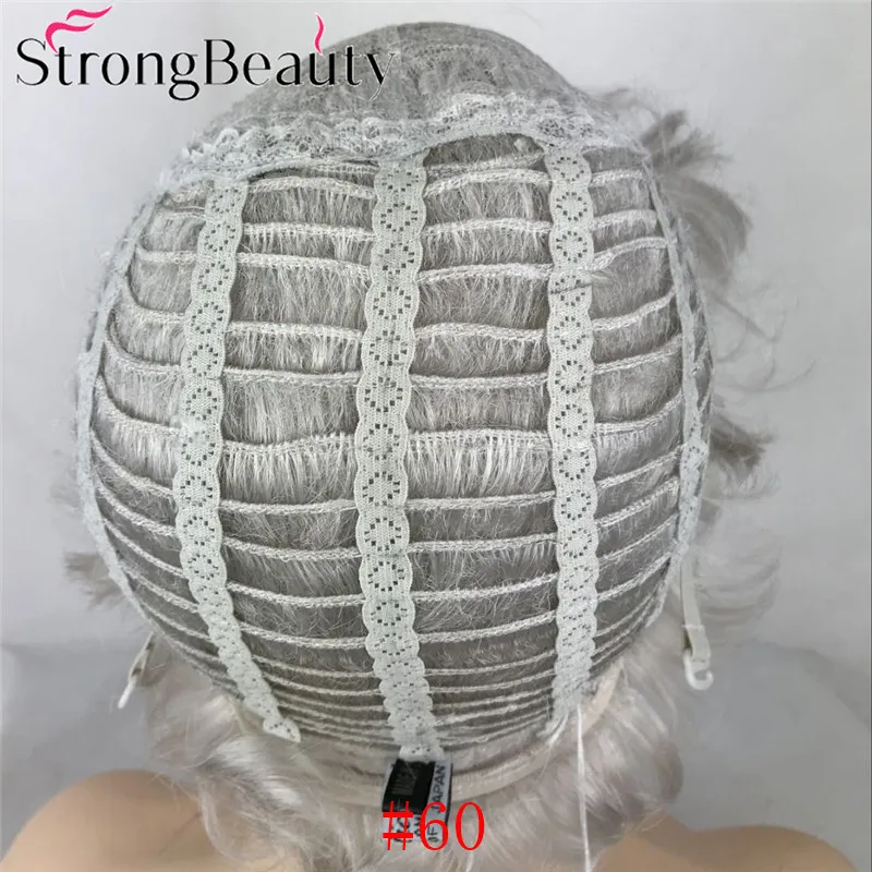 StrongBeauty короткий кудрявый парик из синтетических волос натуральный черный/коричневый/серебристо-серый парики для женщин 6 цветов на выбор