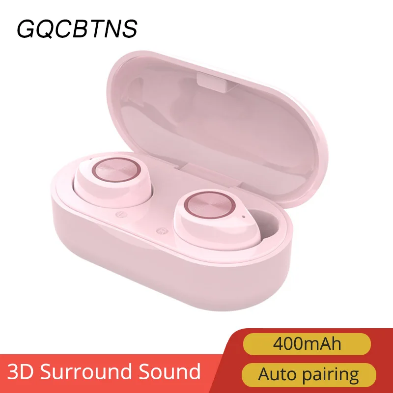 TW60 Touch control беспроводные наушники Buletooth 5,0 гарнитура 8D объемный HiFi стерео наушники спортивные наушники с микрофоном для телефонов - Цвет: TW60 Touch  Pink