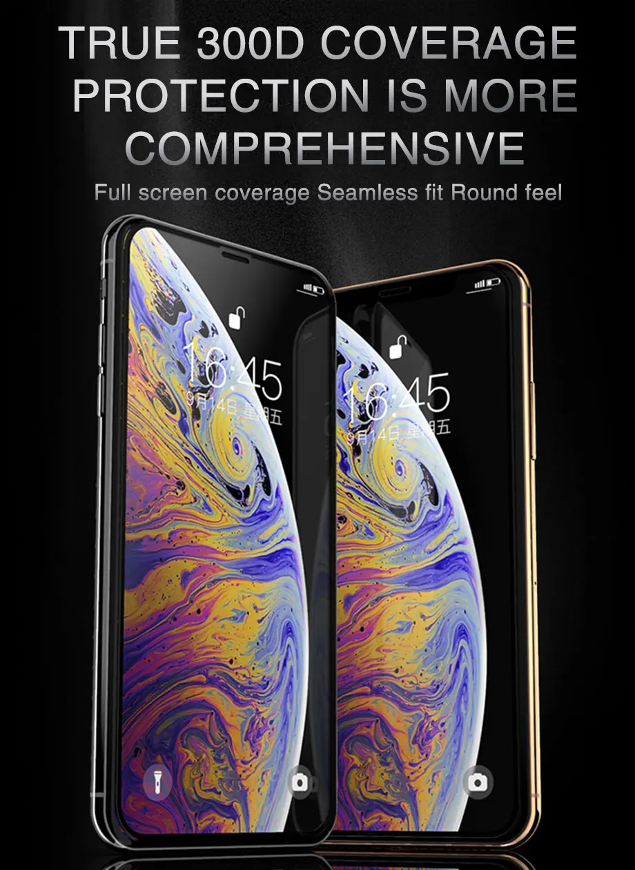 300D полное покрытие из закаленного стекла для iPhone 11 Pro Max стекло X XS Max XR Защитное стекло для экрана для iPhone 6 6s 7 8 Plus стекло