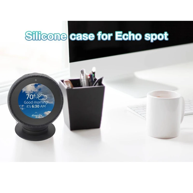 Полностью силиконовый Настольный держатель для Echo Spot, вращающееся на 360 градусов настольное крепление-улучшает видимость звука и внешний вид