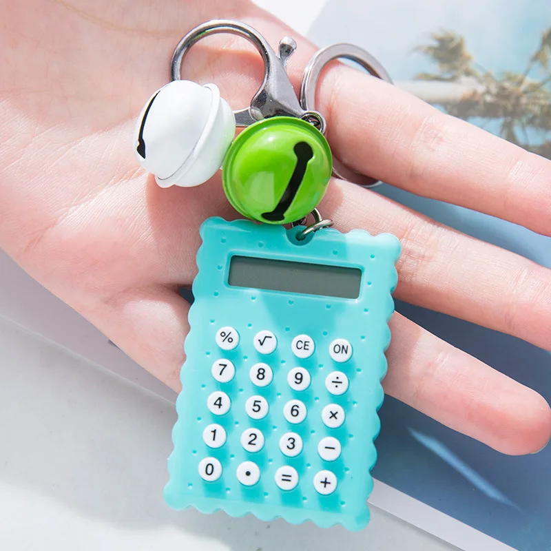 New Cute Biscuit Computer Key Chain Cute Bag Calculator calculated Mini Student Calculator 5