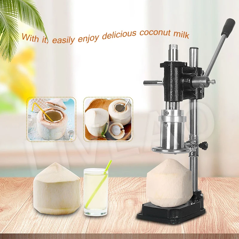 

Commercial Coconut Opener Lid Machine Stainless Steel Coco Water Punch Tap For Green Coconuts Easy Control Tool