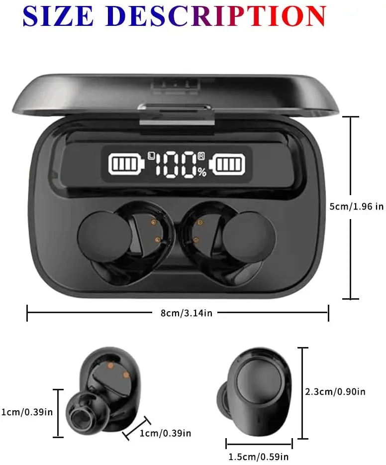 Wireless Earphone Bluetooth 5 1 Earphones True Wireless Sport Earbuds with Charging Case Bass Sound Noise Cancelling Earphone