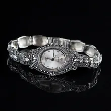 Новые ювелирные изделия из стерлингового серебра S925, тайское ремесло, тайское серебро, женские часы-браслет, женские часы