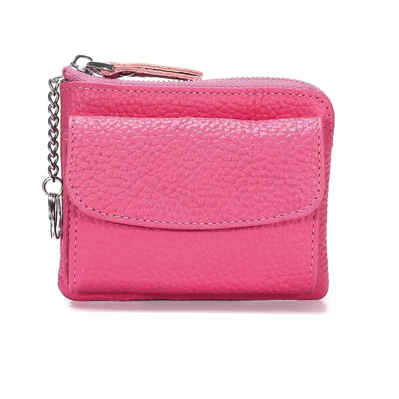 ACL-2640 Rose Сумки San maries из натуральной кожи, кошелек для монет для женщин, держатель для карт, сумка для денег, маленький держатель для монет, короткий кошелек для девочек, брелок для ключей - Цвет: ACL-2640 Rose