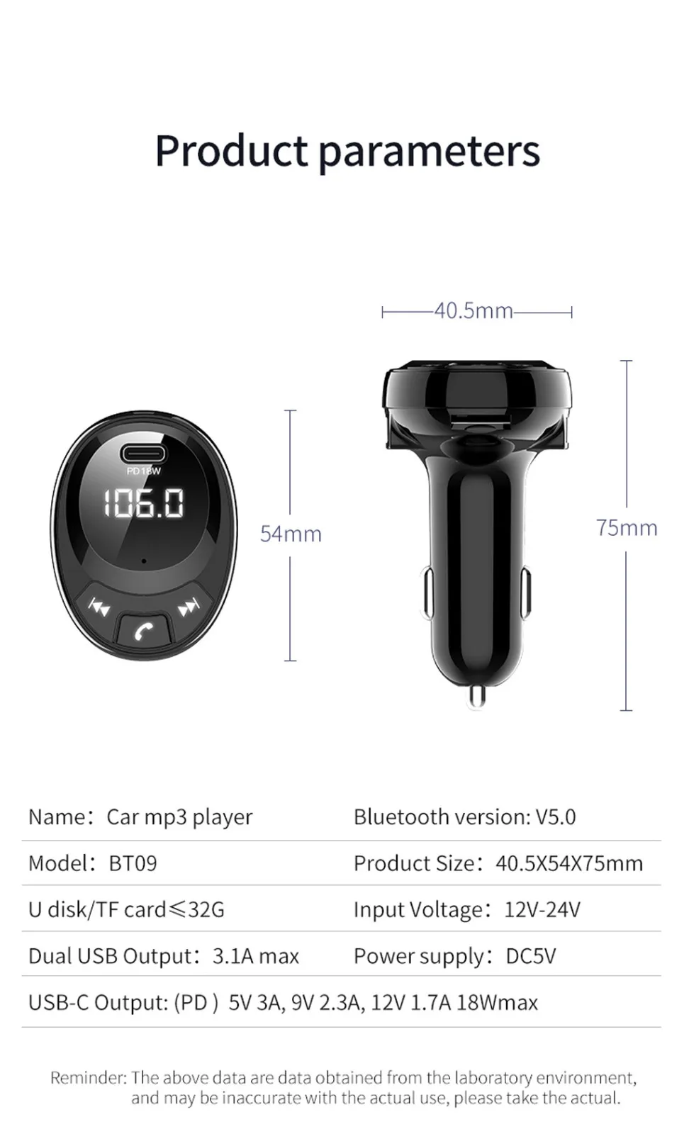 Fm-передатчик Aux модулятор беспроводной Bluetooth громкой связи автомобильный комплект автомобильный аудио mp3-плеер Быстрая зарядка двойной USB 3.1A автомобильное зарядное устройство