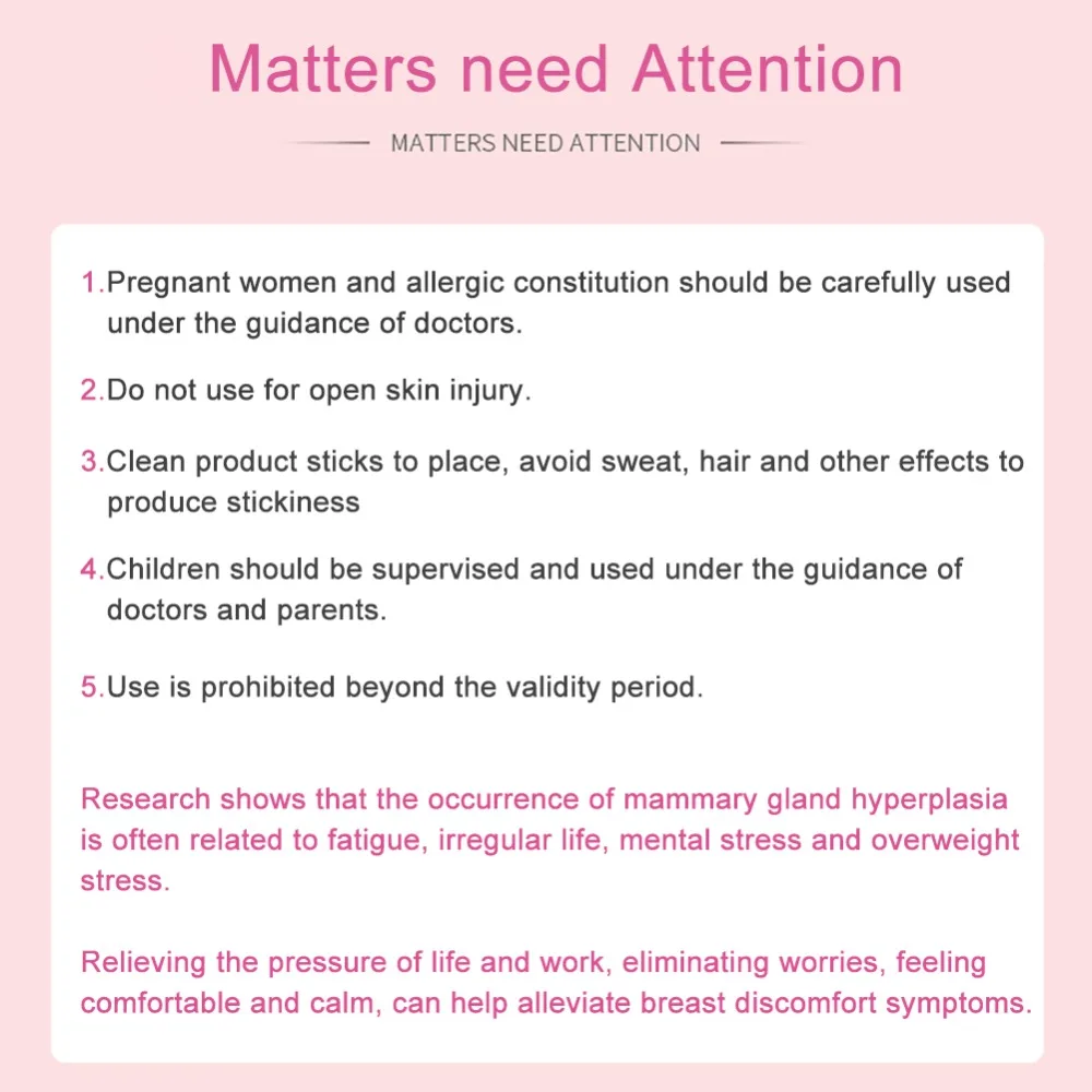 Breast Health Care Plaster Relieve Breast Pain Alleviating Breast Lumps Chinese Medical Patch Paste For Women 6Pcs