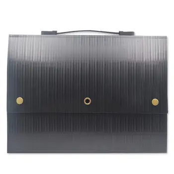 

Adeeing 6 Grids A4 File Document Bag with Hanging Handle Fastener Expanding File Folder Document Bag Office Supplies d35