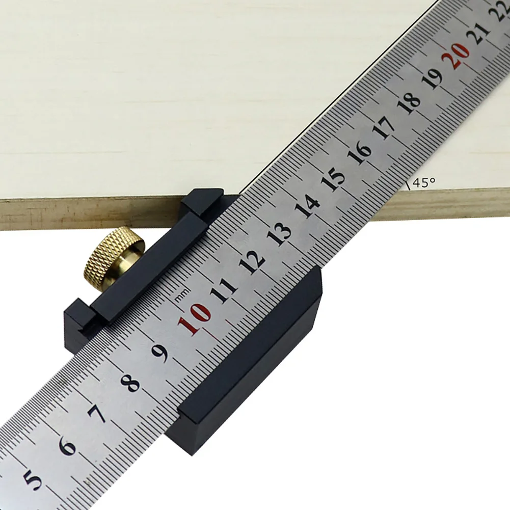 

Angle Scriber Steel Ruler Positioning Block Woodworking Line Scriber Gauge for Carpentry DIY Measuring Tools