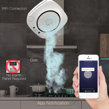 

WiFi Smart Gas Leakage Fire Security Detector Gas Combustible Alarm Sensor Smart Life Tuya App Control Home Security System US P