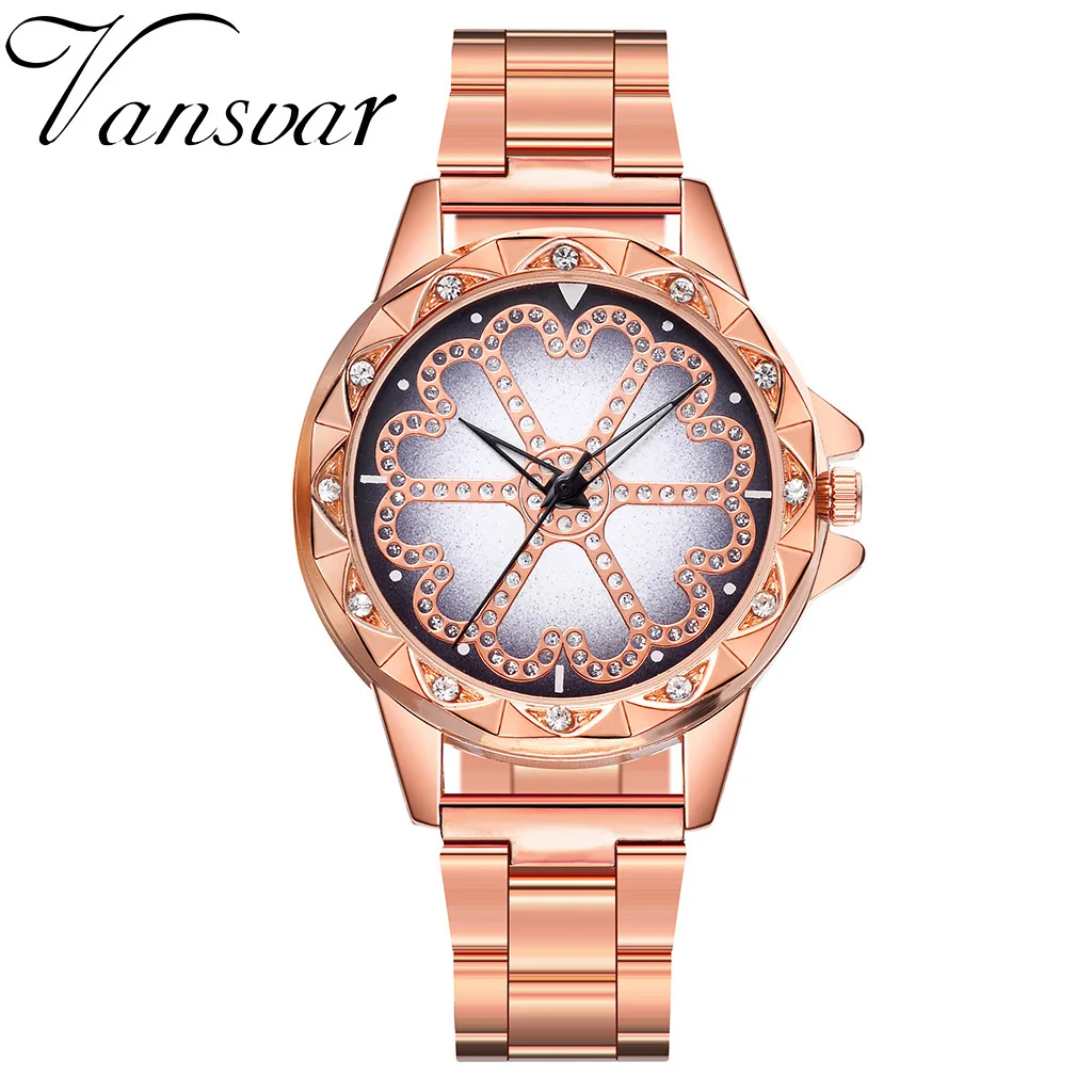 Relogio Feminino Creative Petal Diamond Dial Women's Watches Steel Belt Rose Gold Silver Watch Fashion Ladies Wristwatch Clock |