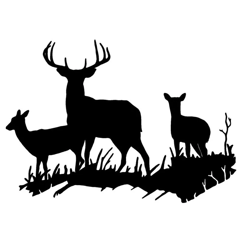 

Car Stickers Personality Fun Deer Family Car Styling Waterproof PVC Car Stickers and Decals Black/silver 17.5* 12.5cm