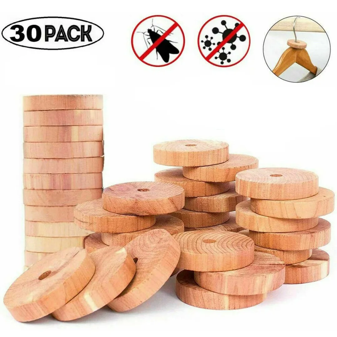 Cedar Wood Moth Repellent,30 Pack Natural Cedar Wood Flower Blocks for  Closet,Cedar Wood Moth Repellen,Clothes Storage Moth Protection,Drawers and