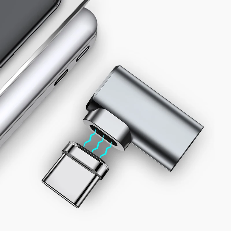 

90 Degree Magnetic USB C Adapter For Huawei Samsung Xiaomi 87W 4.3A Elbow USB Type C Game Charge Connector For MacBook Pro