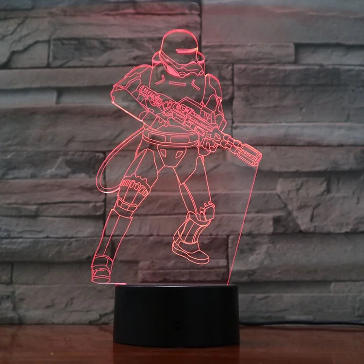 3D лампа с сенсорным датчиком, металлический слизняк, меняющий цвет, с пультом дистанционного управления для Рождественского украшения, светодиодный ночник, светильник