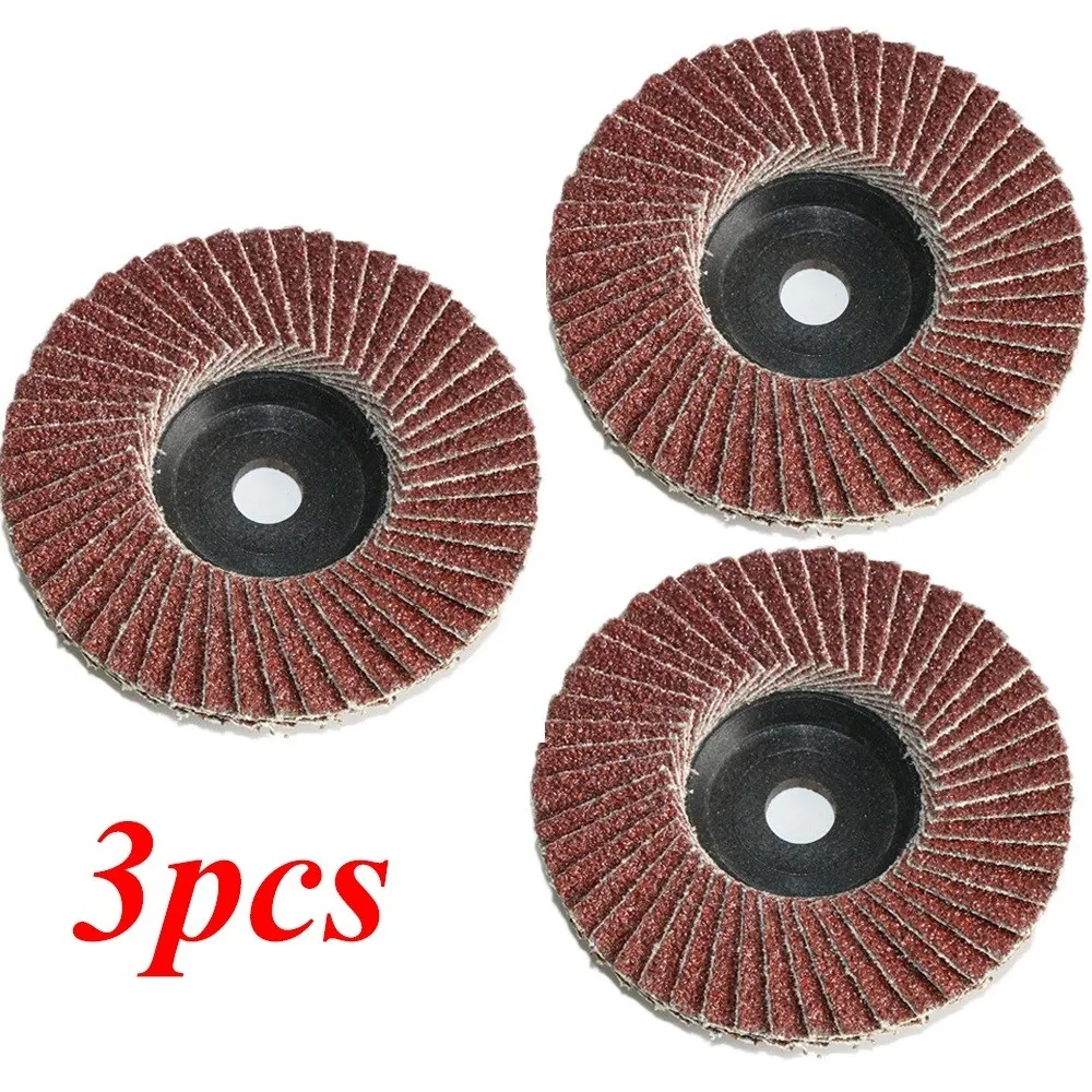 3pcs Flat Flap Discs 75mm 3 Inch Sanding Discs 80 Grit Grinding Wheels