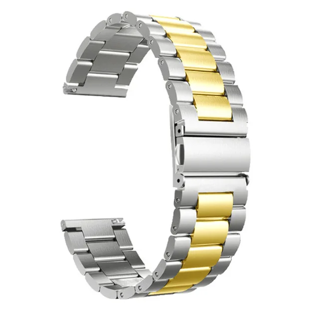 New Metal Strap For Xiaomi Huami Amazfit GTS Watch Stainless steel Bracelet Wrist Band for Amazfit GTR 42mm Bip lite Watch Strap - Цвет ремешка: Silver gold