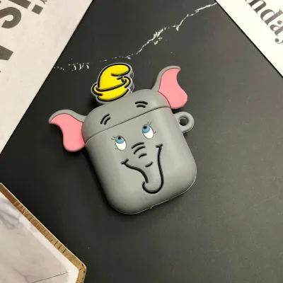 Милый мультяшный защитный чехол s для AirPods чехол для беспроводных наушников чехол для Air pods 2 Чехол для наушников с кольцом на палец - Цвет: Цвет: желтый