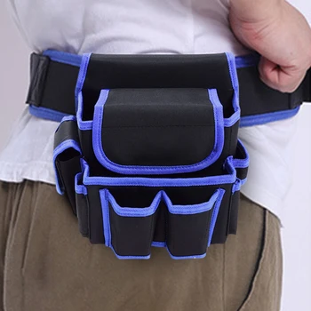 

Tool Bag Storage Multi Pocket Organizer Electrician Construction Oxford Cloth Carrying With Waist Belt Work Apron Pouch