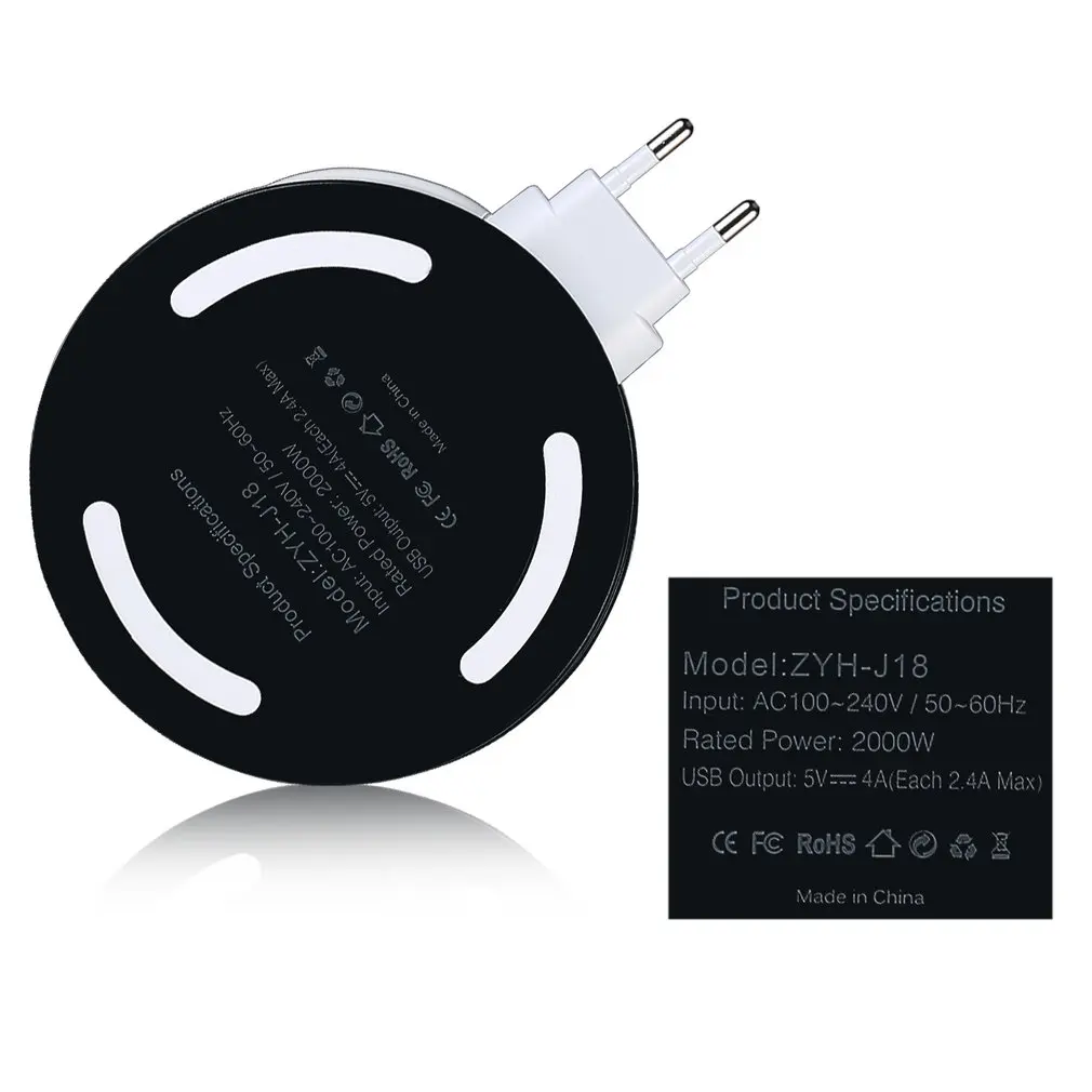 LESHP блок питания с 2 выходами 4 usb порта 5 в 4A с кабелем 6 футов умная зарядка Защита от перенапряжения