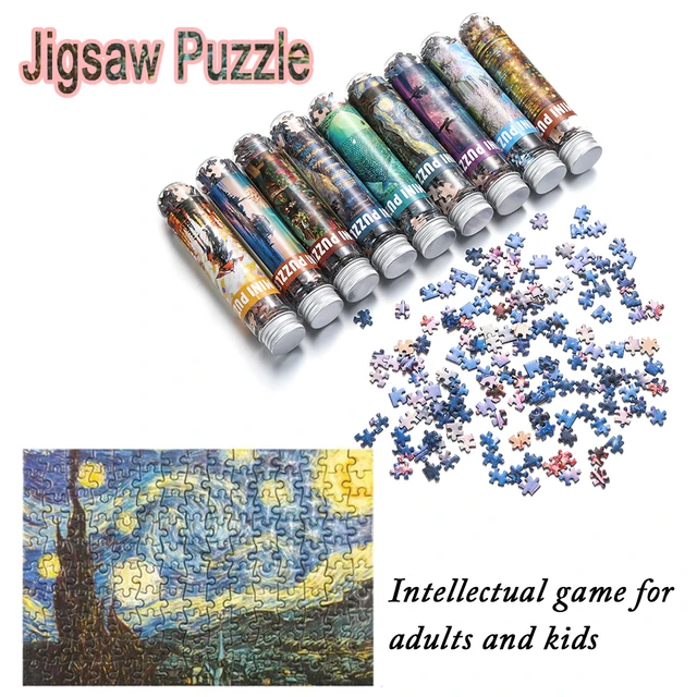 New 150 Pcs Mini Test Tube Puzzle Oil Painting Jigsaw Decompress Toys Educational Toys Starry Sky Landscapes Animal Jigsaw Game 2